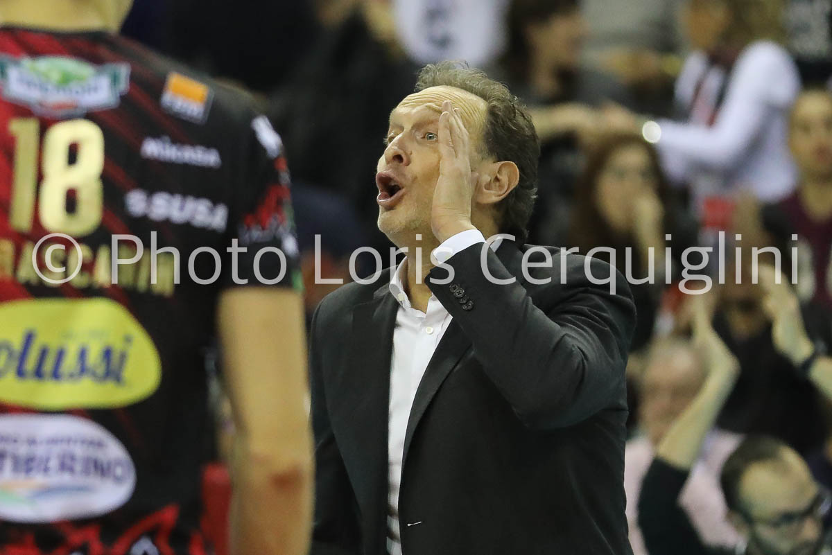 PERUGIA - ITALIA -74° CAMPIONATO CREDEM BANCA 2018/2019 - SIR SAFETY CONAD PERUGIA VS CUCINE LUBE CIVITANOVA - 13 GENNAIO 2019 - IN FOTO:LORENZO BERNARDI