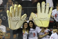 PERUGIA - ITALIA -74° CAMPIONATO CREDEM BANCA 2018/2019 - SIR SAFETY CONAD PERUGIA VS CUCINE LUBE CIVITANOVA - 13 GENNAIO 2019 - IN FOTO:TIFOSE RIR A FINE GARA