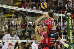PERUGIA - ITALIA -74° CAMPIONATO CREDEM BANCA 2018/2019 - SIR SAFETY CONAD PERUGIA VS CUCINE LUBE CIVITANOVA - 13 GENNAIO 2019 - IN FOTO:SIR A MURO