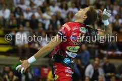 PERUGIA - ITALIA -74° CAMPIONATO CREDEM BANCA 2018/2019 - SIR SAFETY CONAD PERUGIA VS CUCINE LUBE CIVITANOVA - 13 GENNAIO 2019 - IN FOTO:ATANASIJVIC ALEKSANDAR ALLA BATTUTA