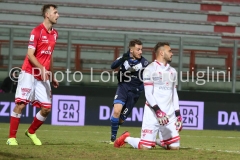 PERUGIA - ITALIA - CAMPIONATO SEIRE BKT 2018/2019 - PERUGIA VS BRESCIA ALFREDO DONNARUMMA ESULTA FERREIRA GABRIEL DELUSO- 19 GENNAIO 2019 - IN FOTO: