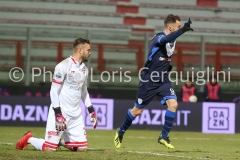 PERUGIA - ITALIA - CAMPIONATO SEIRE BKT 2018/2019 - PERUGIA VS BRESCIA - 19 GENNAIO 2019 - IN FOTO:ALFREDO DONNARUMMA ESULTA FERREIRA GABRIEL DELUSO